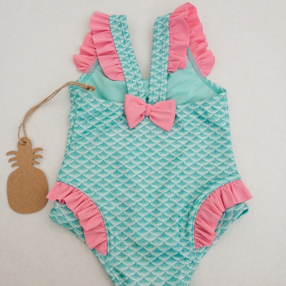 Mermaid print and ruffle swim suit (18 months) - Picture 5 of 7